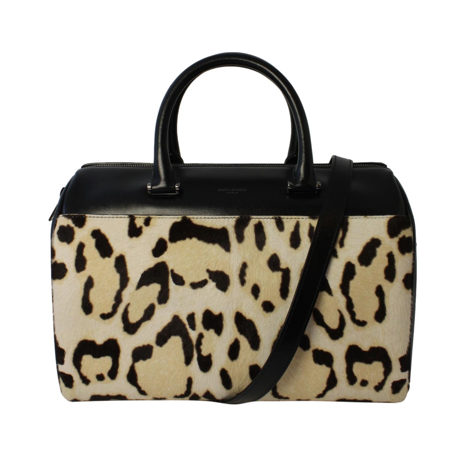 Saint Laurent Calfskin & Pony Hair Duffle Bag - Luxury & Versatile -   Shop Bags LLC