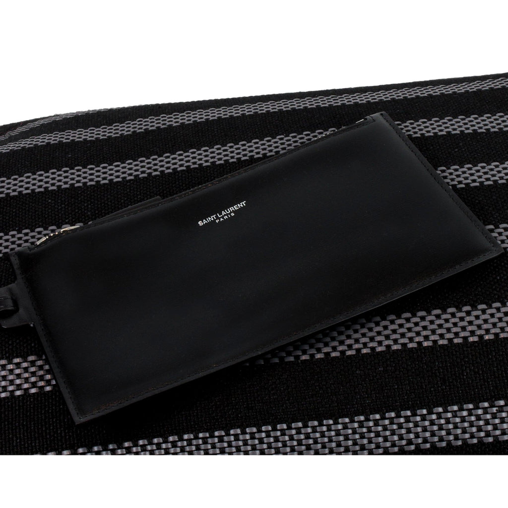 Saint Laurent Canvas Leather Trim Bucket Bag - Elegance & Versatility -   Shop Bags LLC 