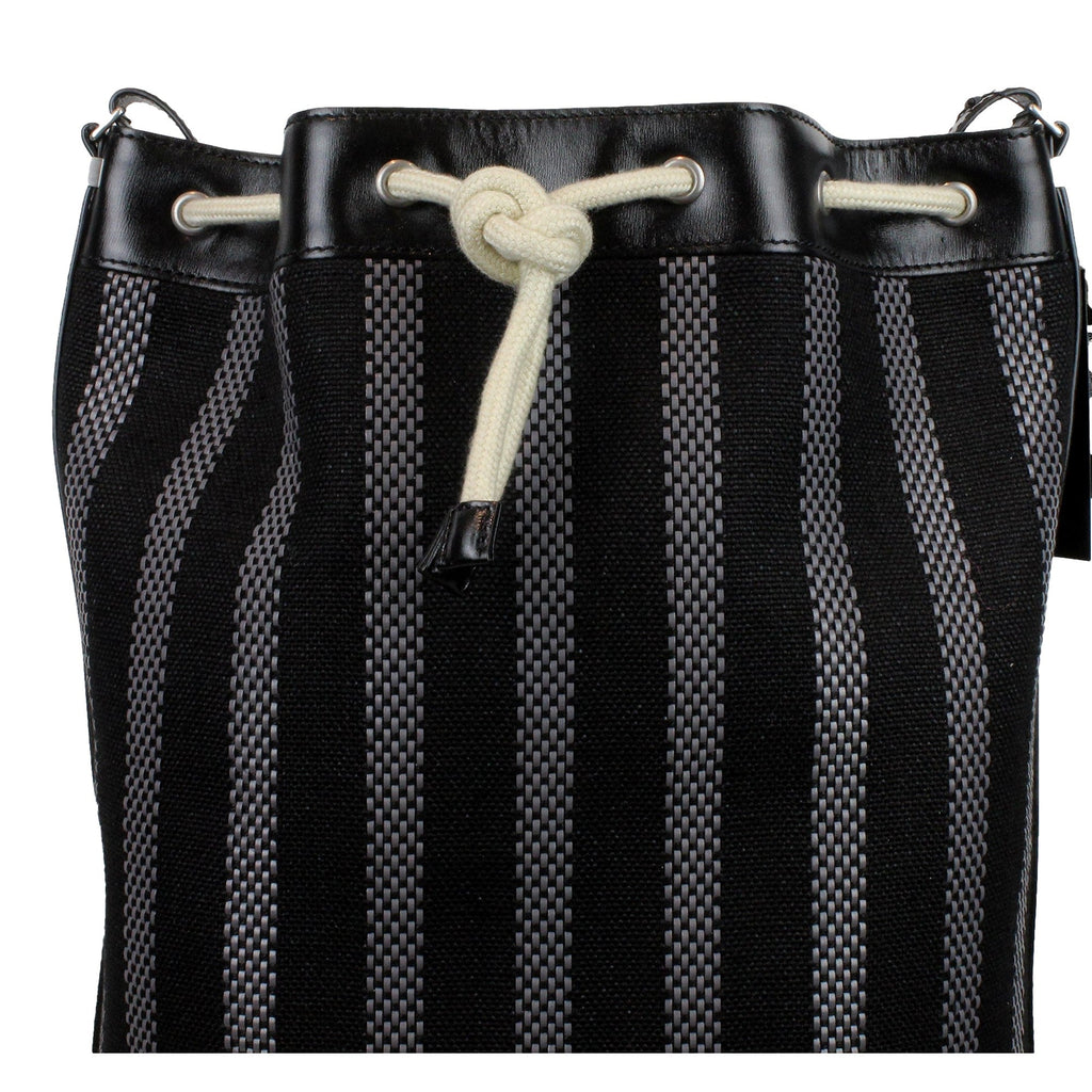 Saint Laurent Canvas Leather Trim Bucket Bag - Elegance & Versatility -   Shop Bags LLC 