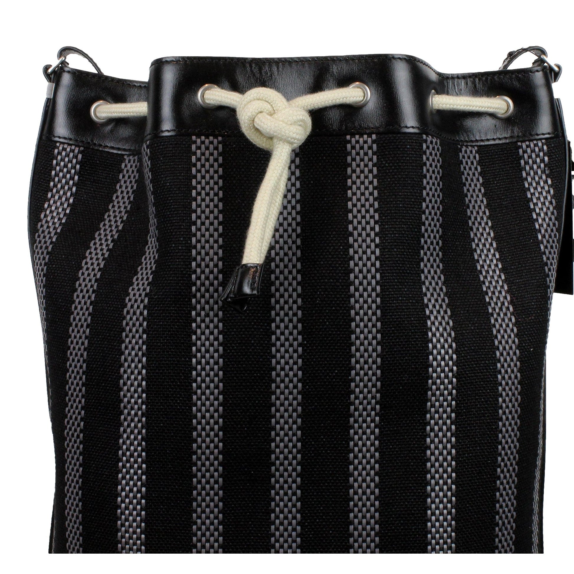 Saint Laurent Canvas Leather Trim Bucket Bag - Elegance & Versatility -   Shop Bags LLC 