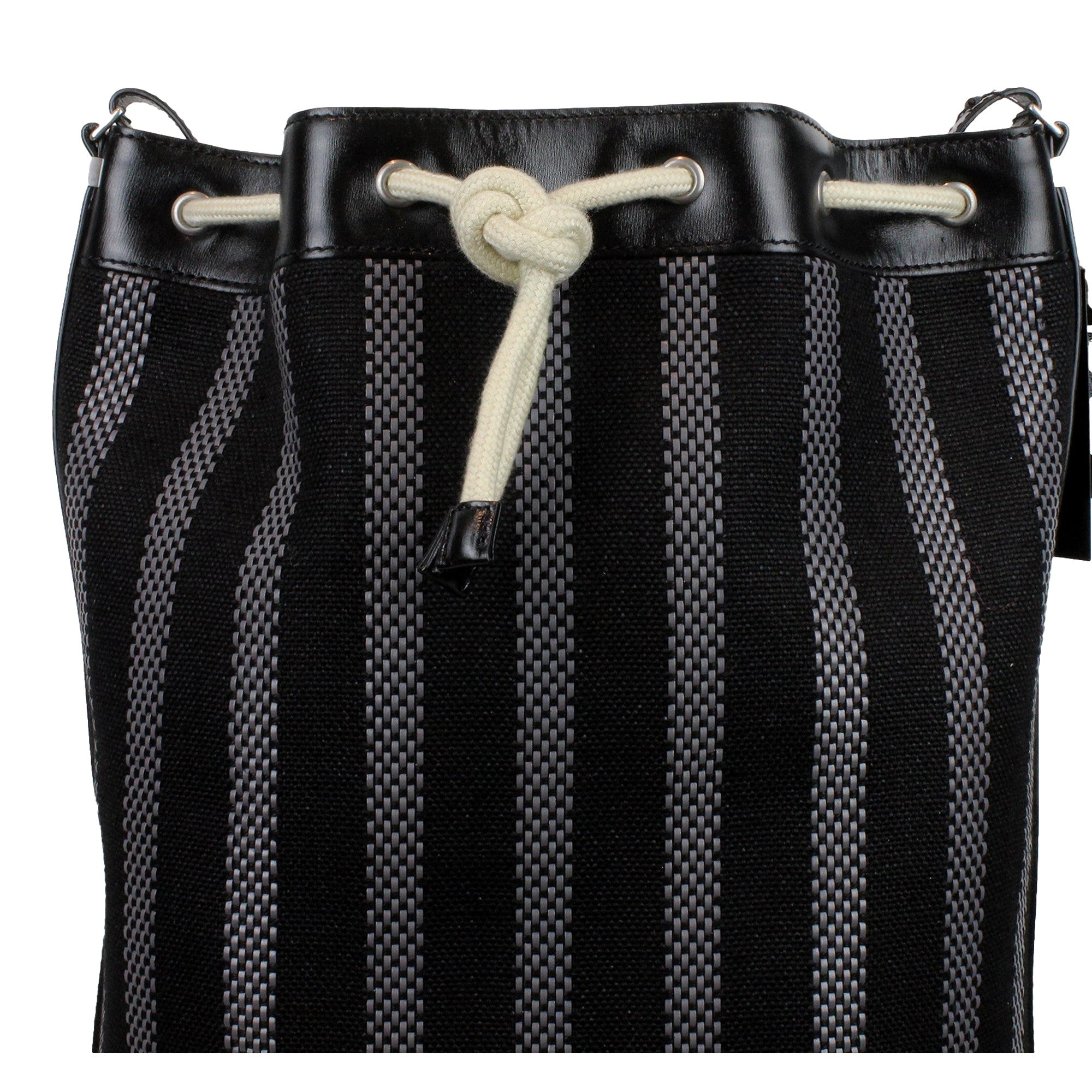 Saint Laurent Canvas Leather Trim Bucket Bag - Elegance & Versatility -   Shop Bags LLC 