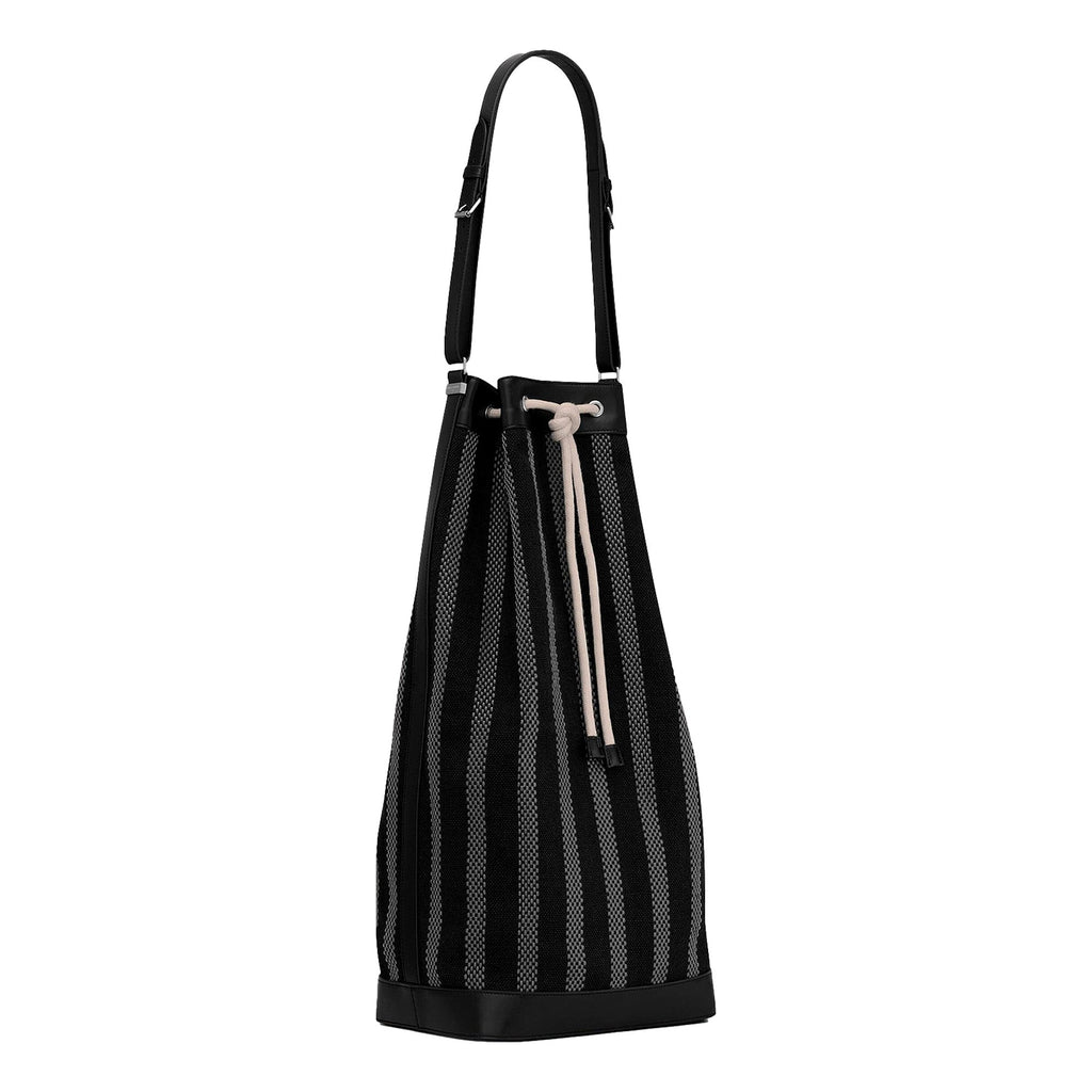Saint Laurent Canvas Leather Trim Bucket Bag - Elegance & Versatility -   Shop Bags LLC 