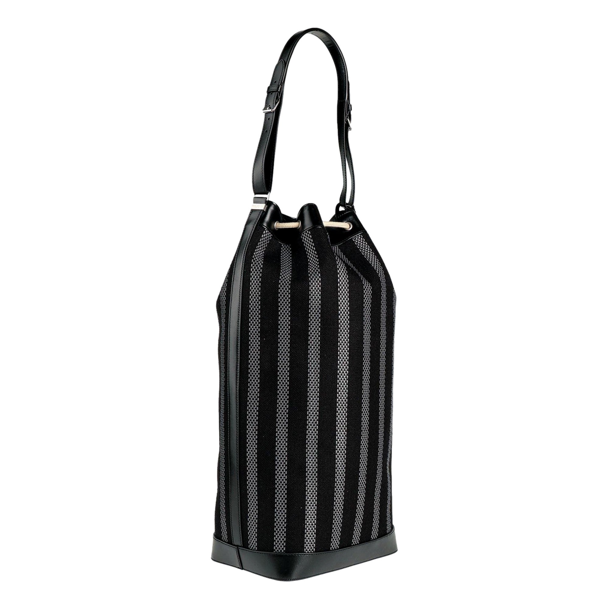 Saint Laurent Canvas Leather Trim Bucket Bag - Elegance & Versatility -   Shop Bags LLC 