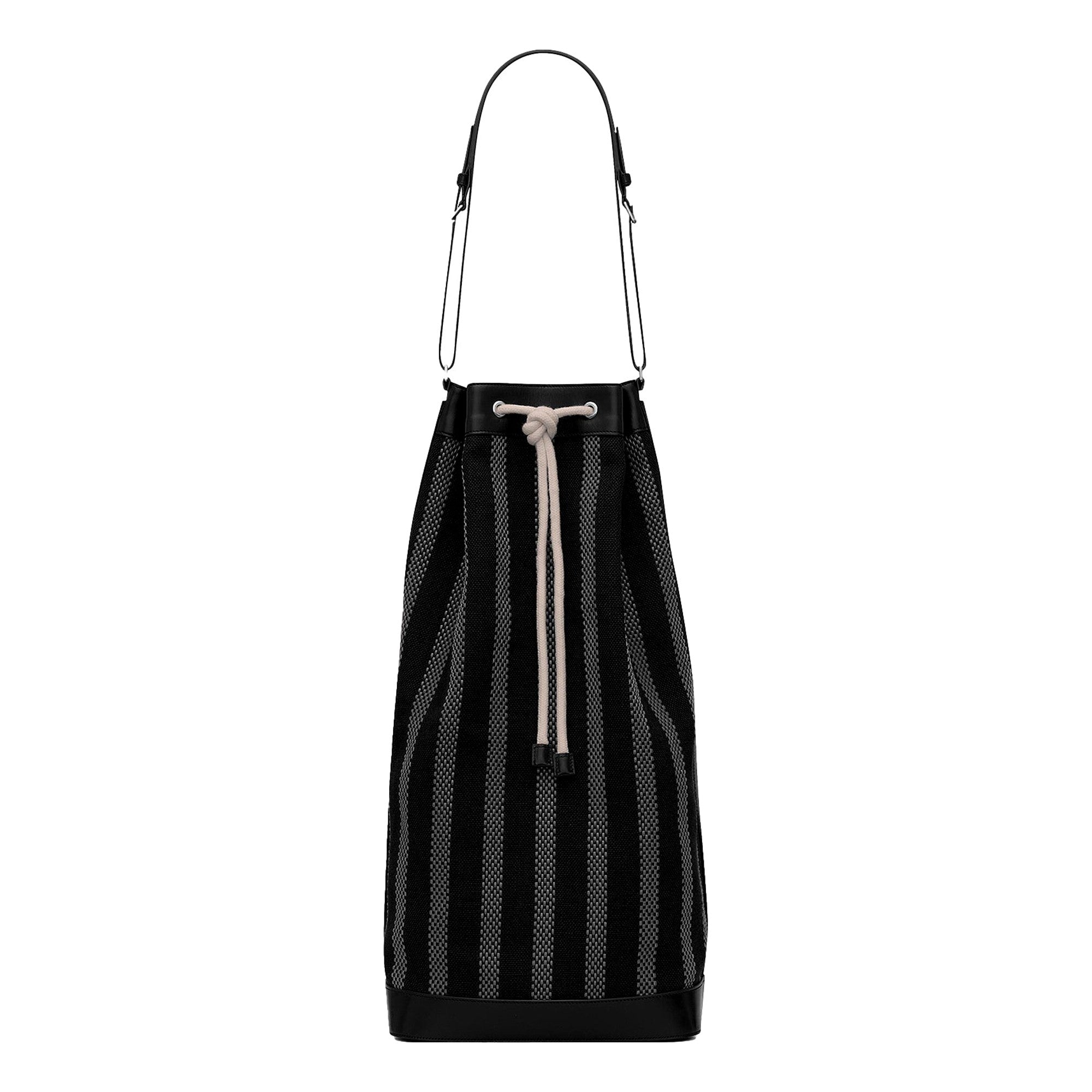 Saint Laurent Canvas Leather Trim Bucket Bag - Elegance & Versatility -   Shop Bags LLC 
