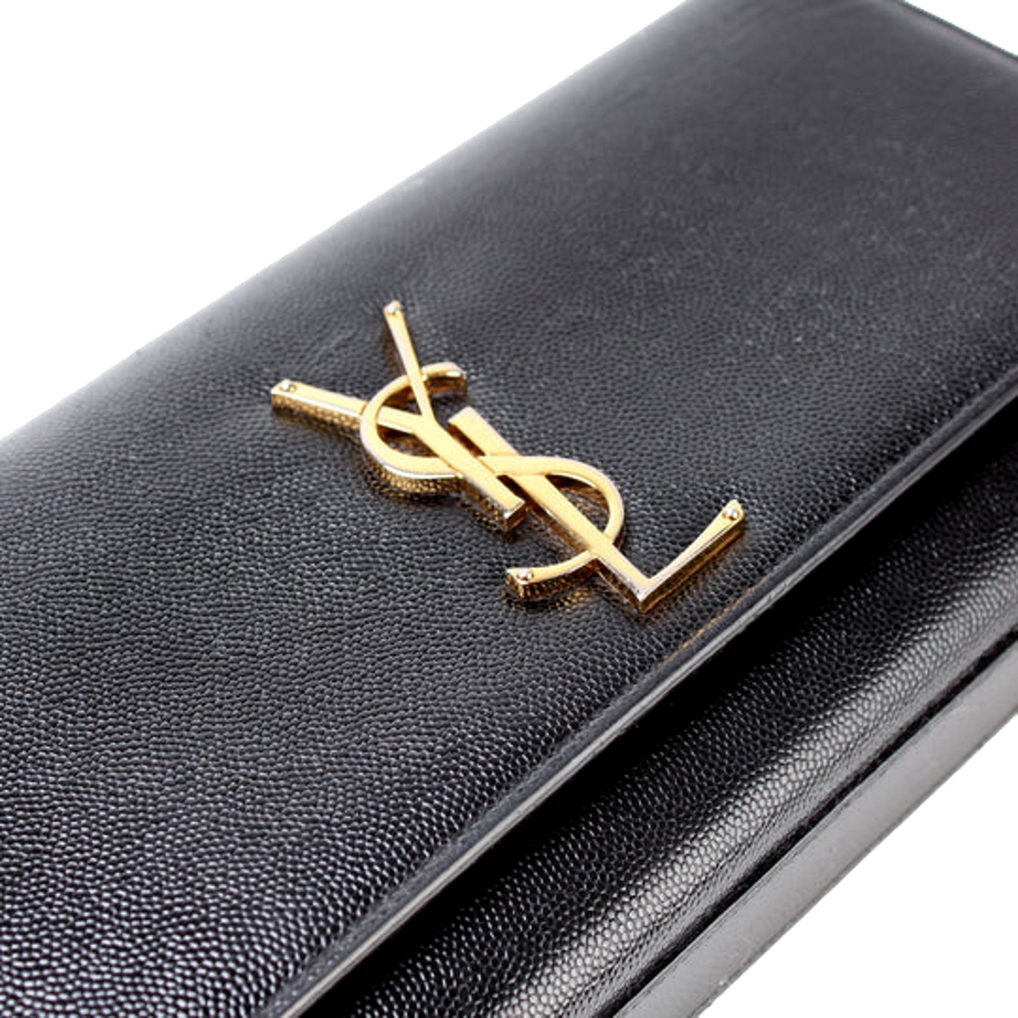 Saint Laurent Cassandre Classic Monogram: Elegant Black Leather Clutch -   Shop Bags LLC