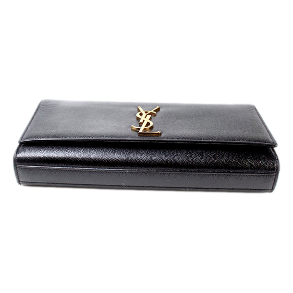 Saint Laurent Cassandre Classic Monogram: Elegant Black Leather Clutch -   Shop Bags LLC