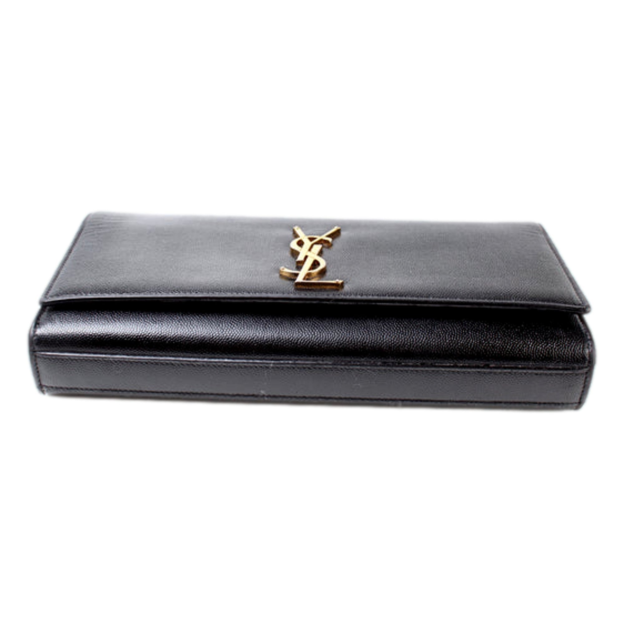 Saint Laurent Cassandre Classic Monogram: Elegant Black Leather Clutch -   Shop Bags LLC