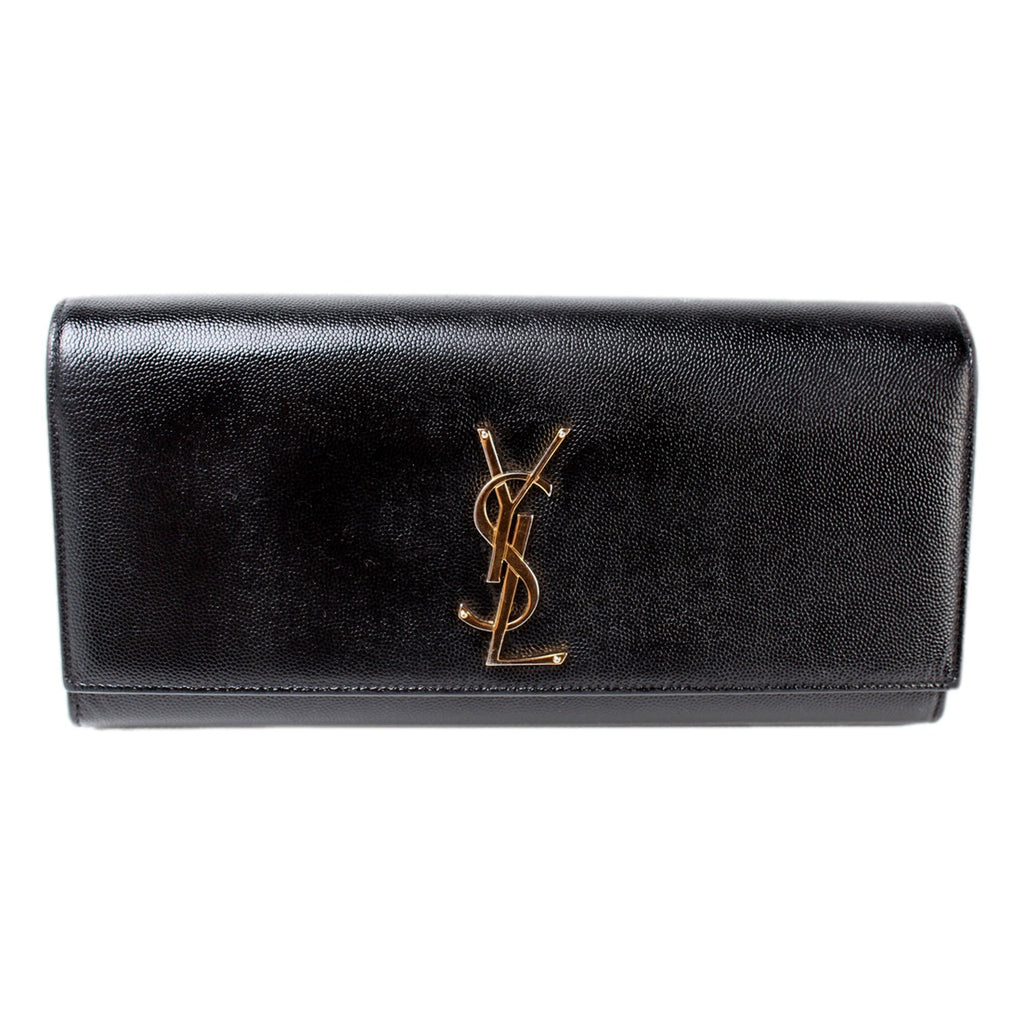 Saint Laurent Cassandre Classic Monogram: Elegant Black Leather Clutch -   Shop Bags LLC
