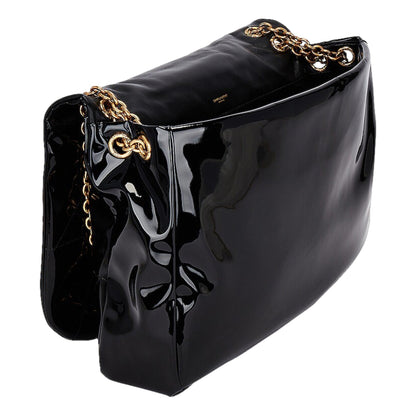 Saint Laurent Jamie YSL Black Patent Leather Chain Strap Large Shoulder Bag -   Shop Bags LLC