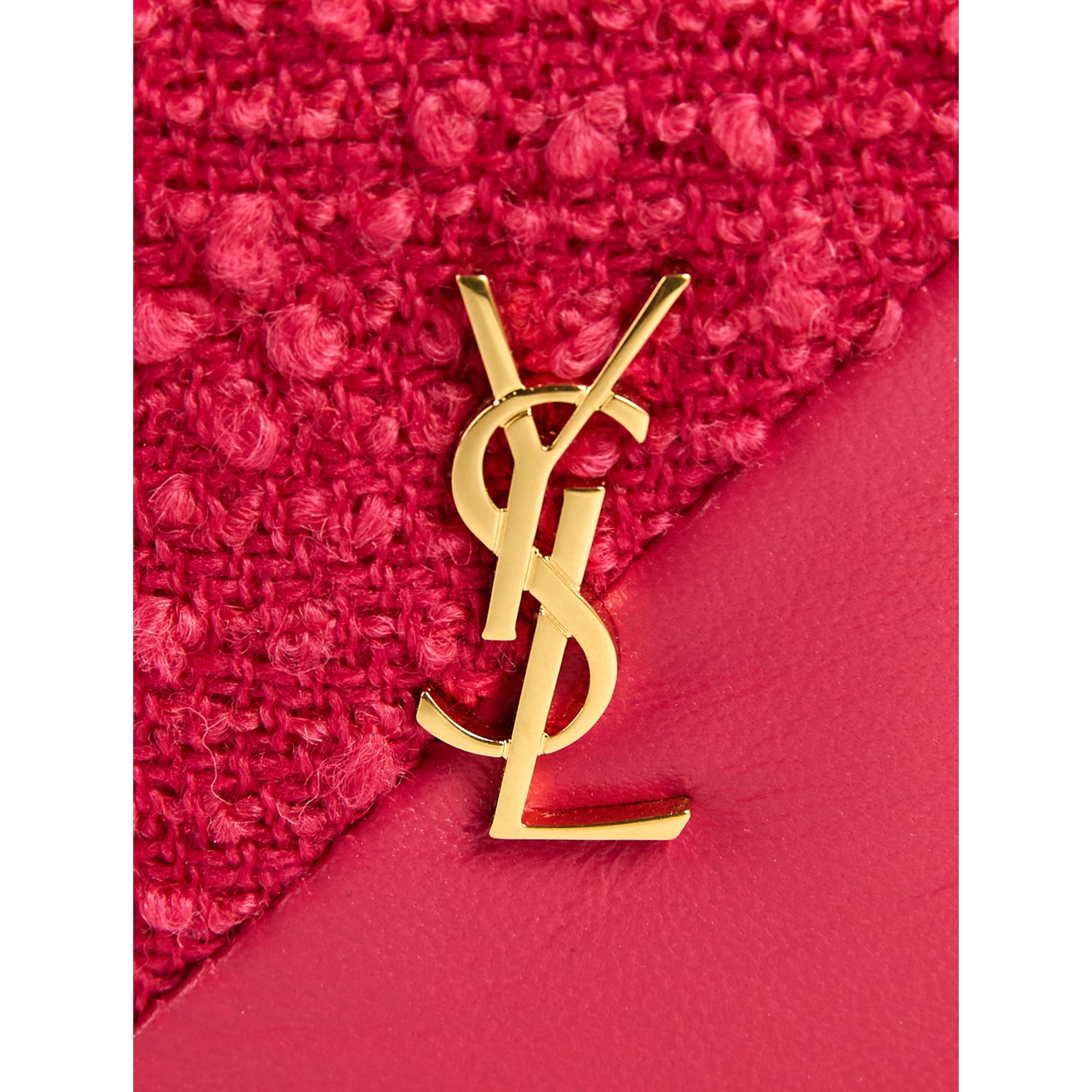 Saint Laurent Jamie YSL Magenta Keyring: Chic Tweed Leather Accessory -   Shop Bags LLC 