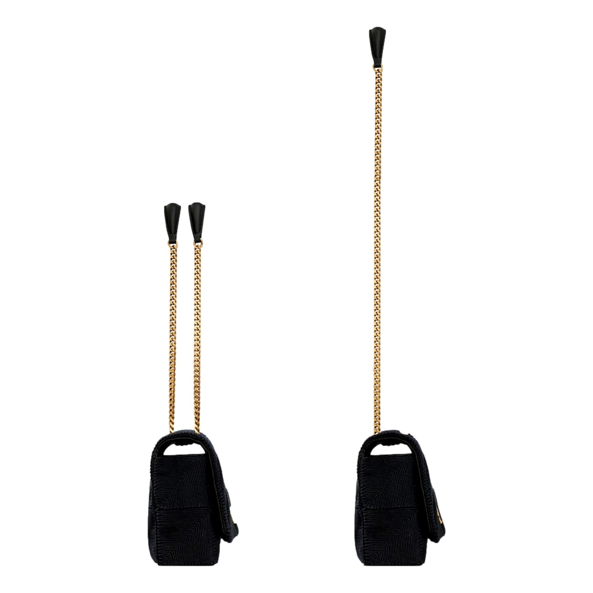 Saint Laurent Jamie YSL Satin Textured Chain Strap Small Crossbody Flap Bag -   Shop Bags LLC