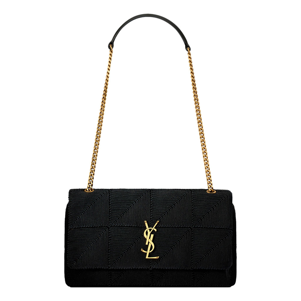 Saint Laurent Jamie YSL Satin Textured Chain Strap Small Crossbody Flap Bag -   Shop Bags LLC