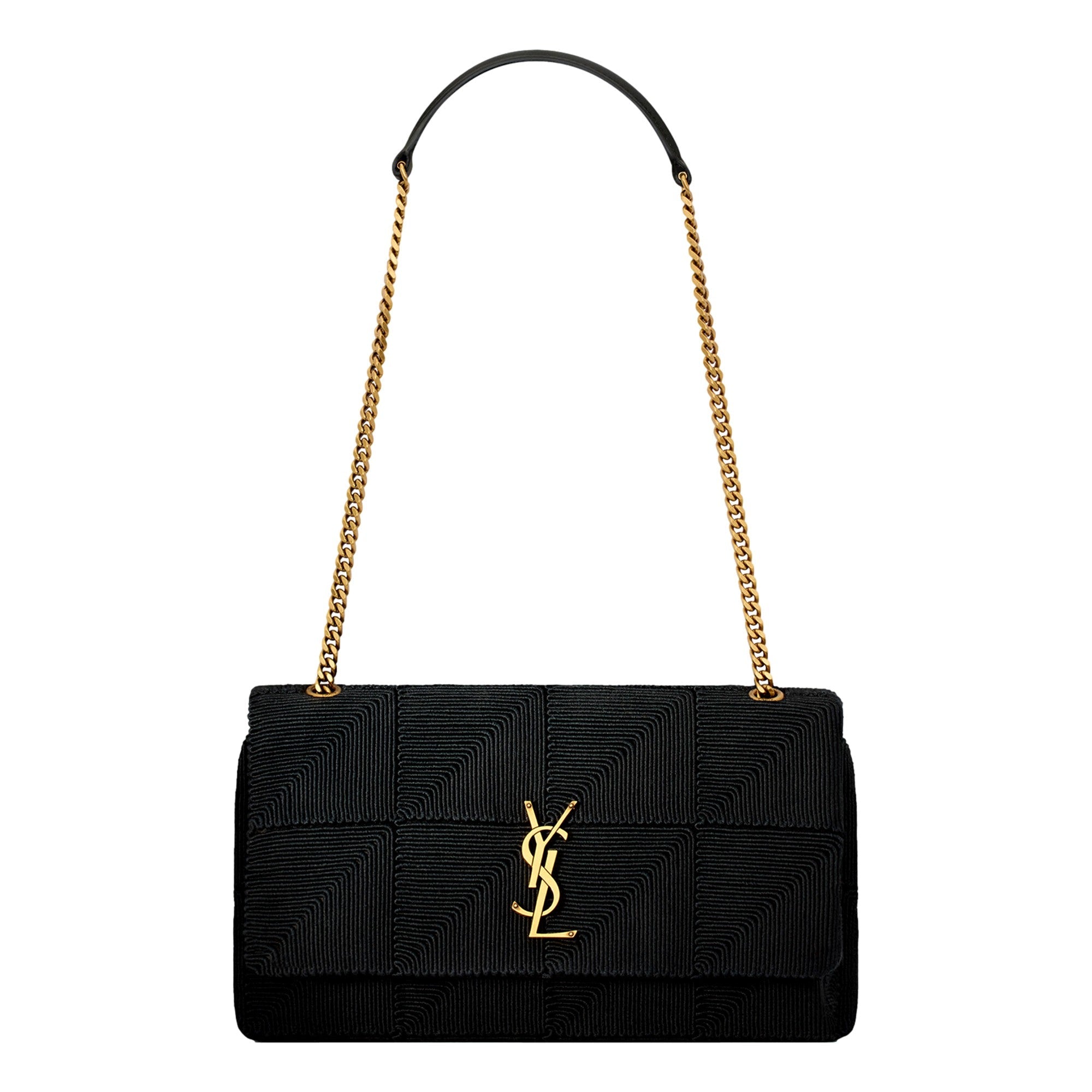 Saint Laurent Jamie YSL Satin Textured Chain Strap Small Crossbody Flap Bag -   Shop Bags LLC