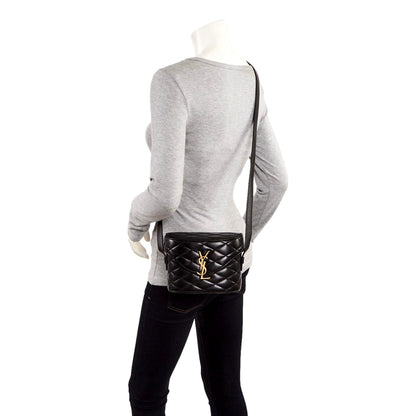 Saint Laurent June Leather Quilted Box Crossbody Bag Black -   Shop Bags LLC 
