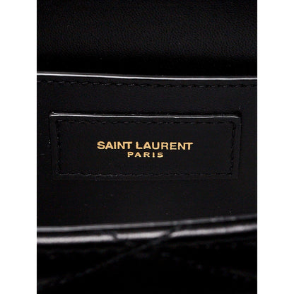 Saint Laurent June Leather Quilted Box Crossbody Bag Black -   Shop Bags LLC 