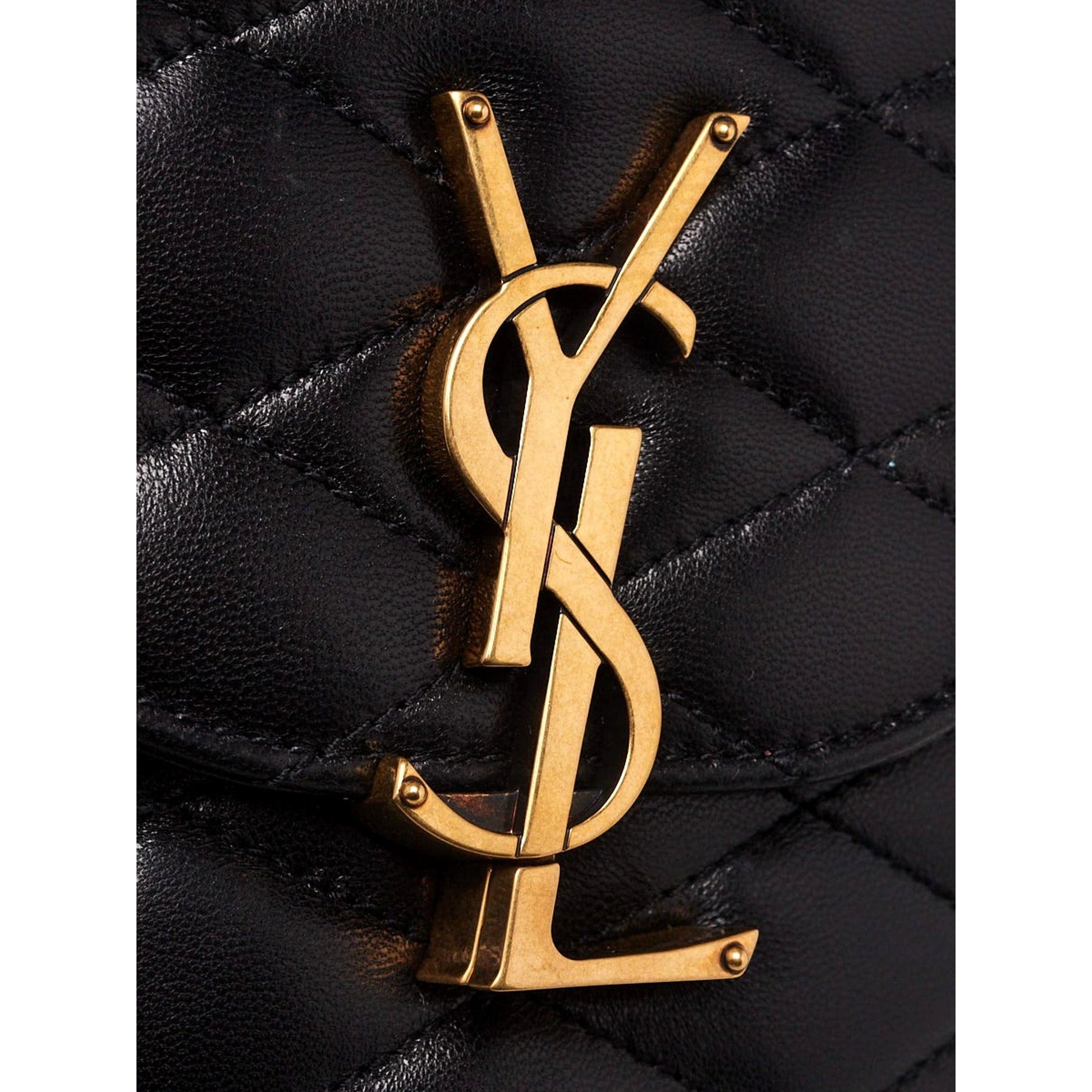 Saint Laurent June Leather Quilted Box Crossbody Bag Black -   Shop Bags LLC 