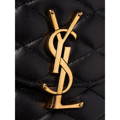 Saint Laurent June Leather Quilted Box Crossbody Bag Black -   Shop Bags LLC 