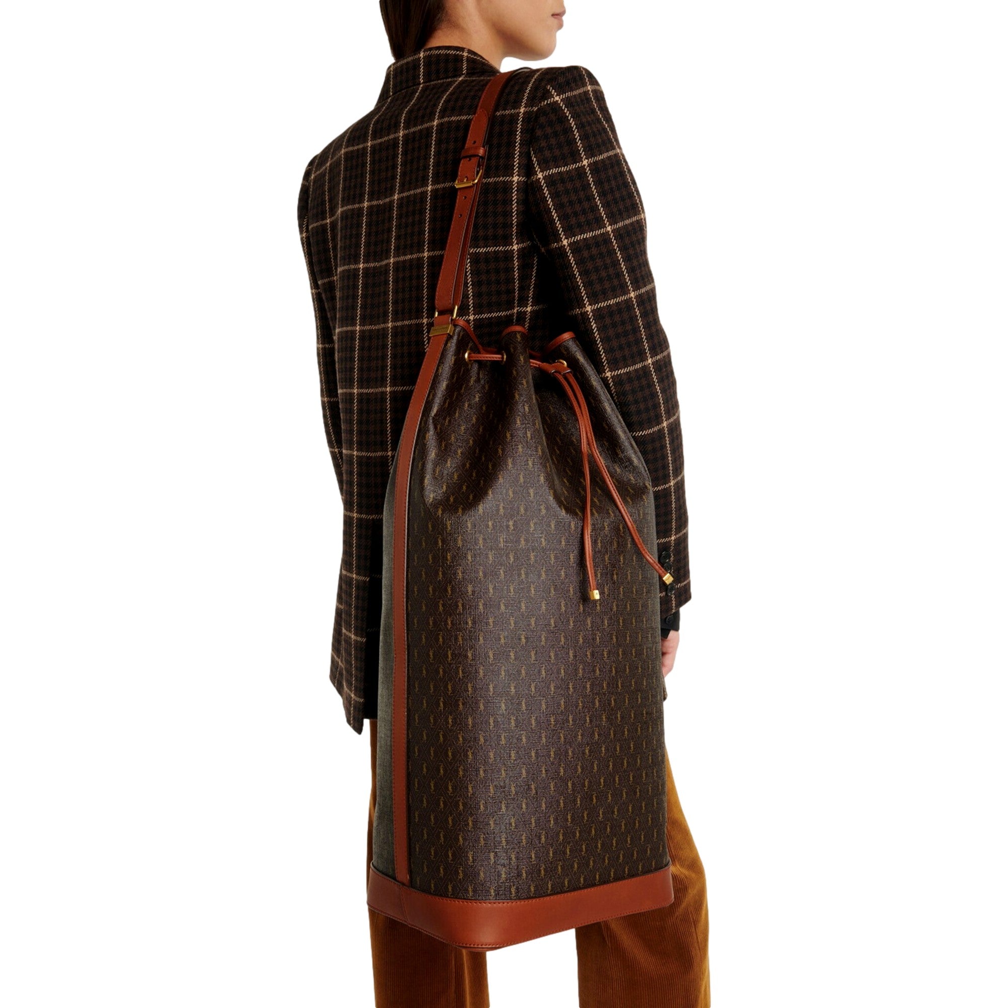 Saint Laurent Le Monogramme Coated Canvas Bucket Bag - Shop Now -   Shop Bags LLC 