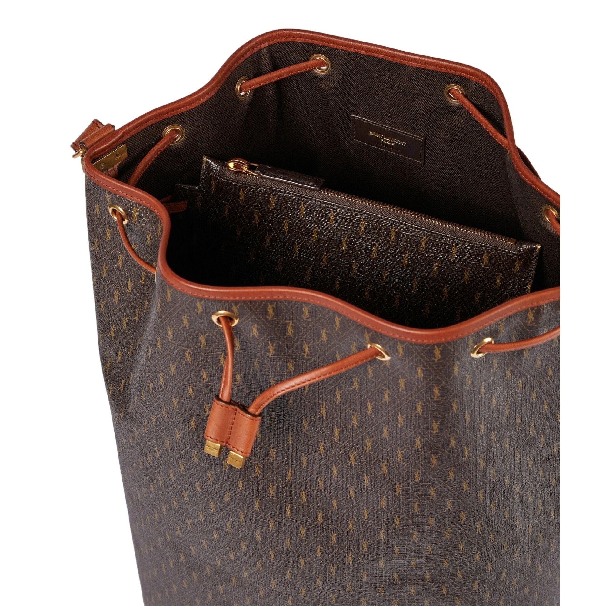 Saint Laurent Le Monogramme Coated Canvas Bucket Bag - Shop Now -   Shop Bags LLC 