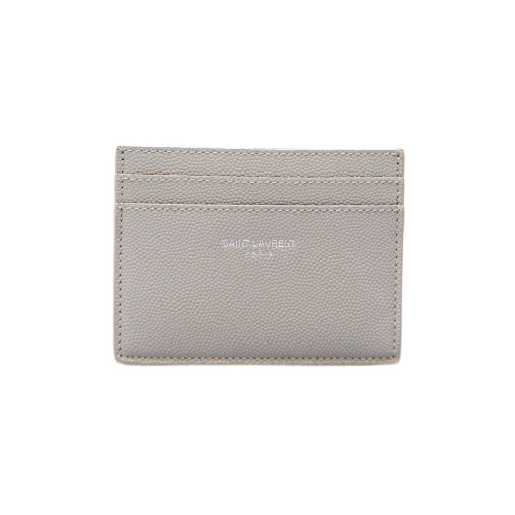 Saint Laurent Leather Card Case Wallet - Stylish Grey Credit Card Case -   Shop Bags LLC 