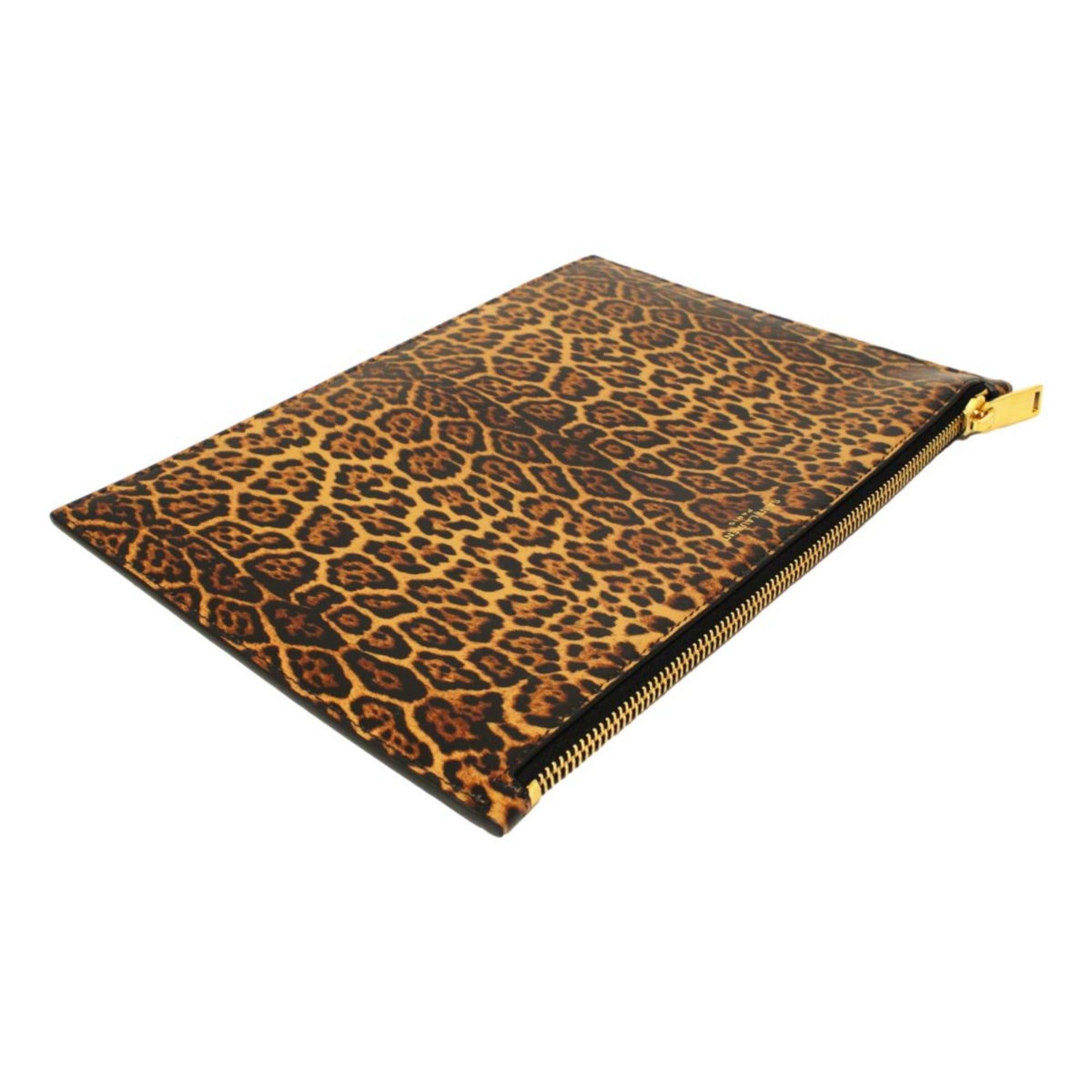 Saint Laurent Leopard Calfskin Medium Pouch: Luxurious Style & -   Shop Bags LLC 
