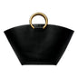 Saint Laurent Maxi Tote Bag Durable in Black Leather with Gold Ring -   Shop Bags LLC