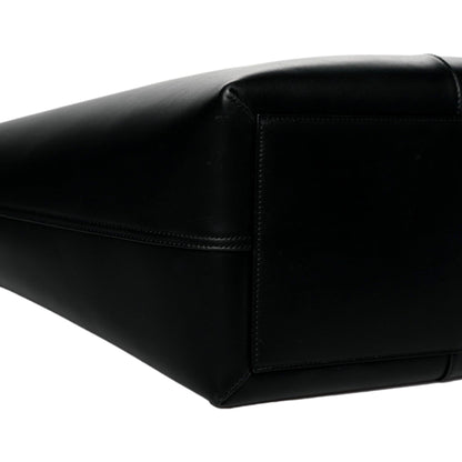 Saint Laurent Maxi Tote Black Smooth Leather Gold Ring Top Handle Bag – Large YSL Statement Handbag -   Shop Bags LLC 