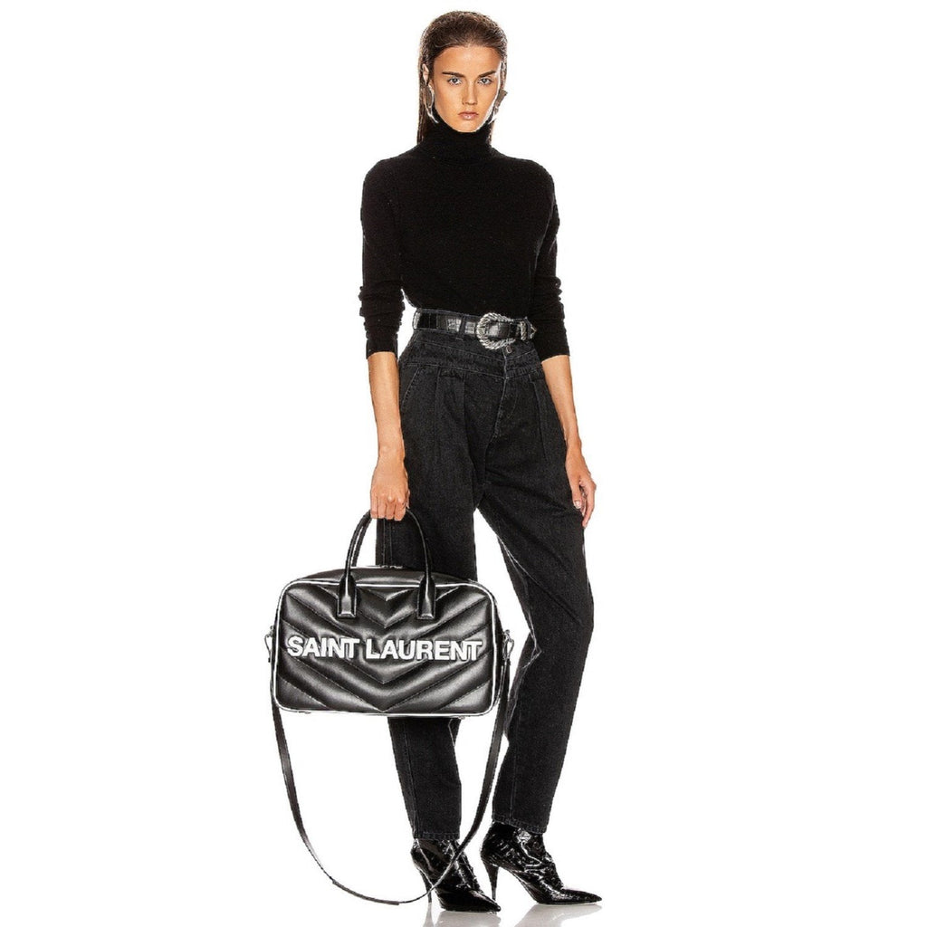Saint Laurent Miles Black Leather Duffel - Stylish & Functional Bag -   Shop Bags LLC