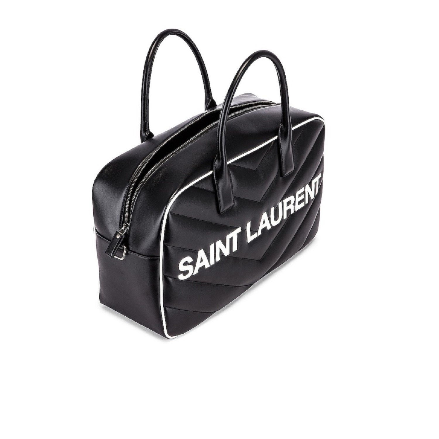 Saint Laurent Miles Black Leather Duffel - Stylish & Functional Bag -   Shop Bags LLC
