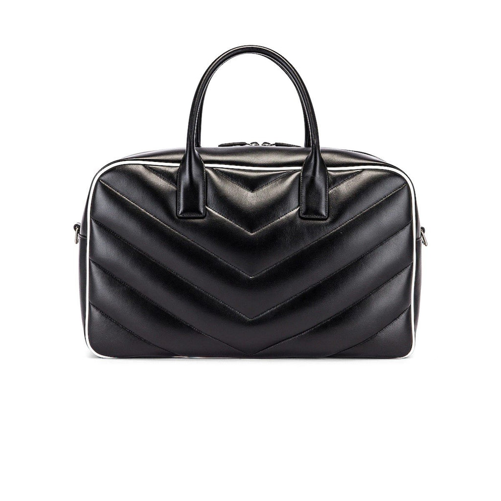 Saint Laurent Miles Black Leather Duffel - Stylish & Functional Bag -   Shop Bags LLC