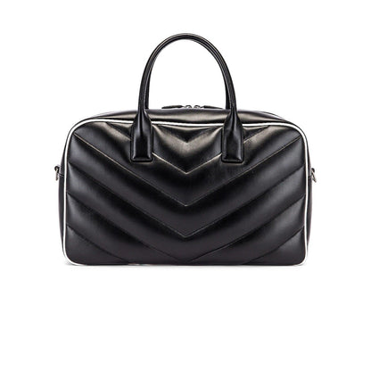 Saint Laurent Miles Black Leather Duffel - Stylish & Functional Bag -   Shop Bags LLC