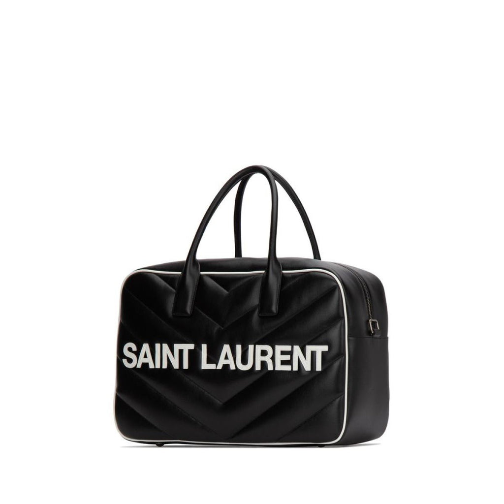 Saint Laurent Miles Black Leather Duffel - Stylish & Functional Bag -   Shop Bags LLC
