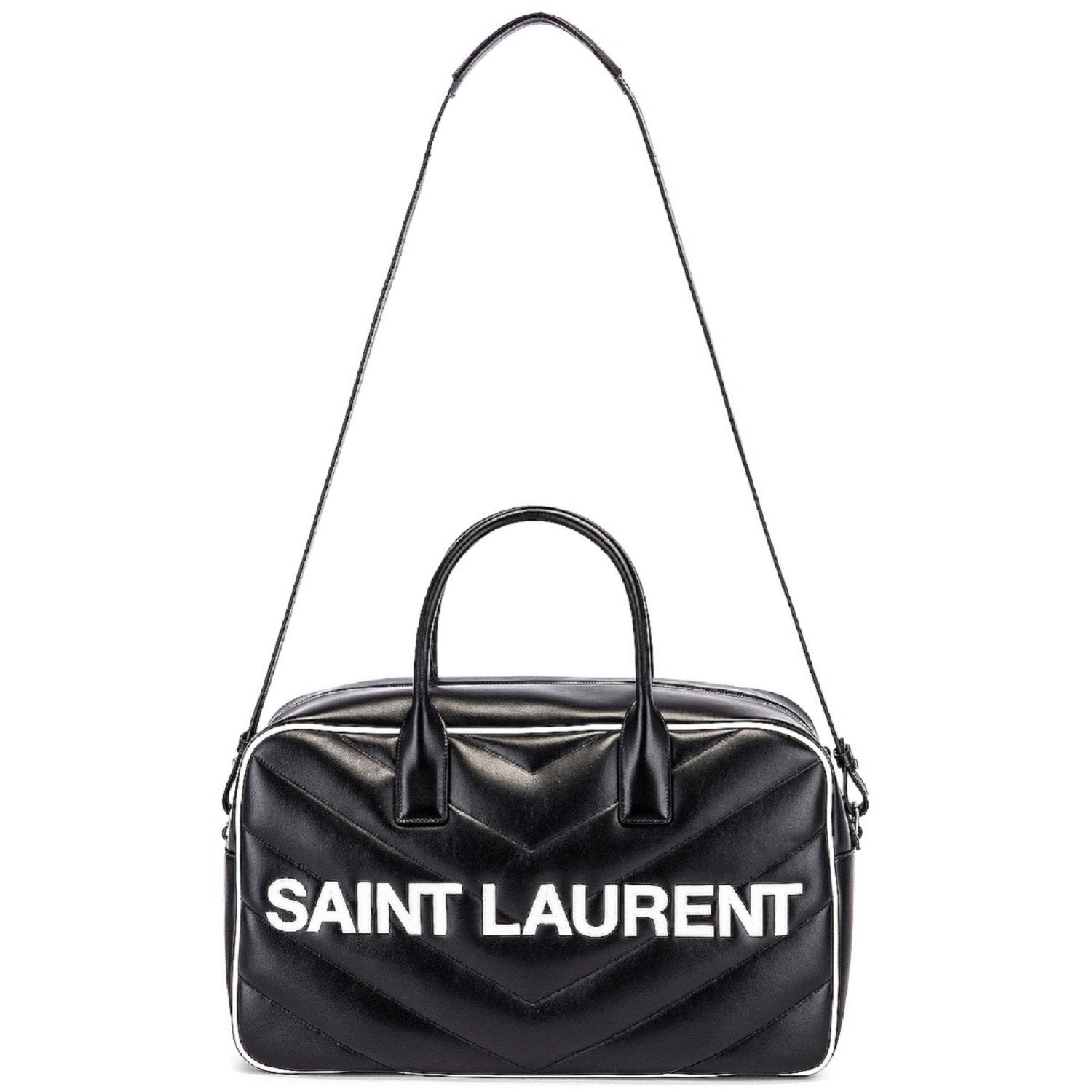 Saint Laurent Miles Black Leather Duffel - Stylish & Functional Bag -   Shop Bags LLC