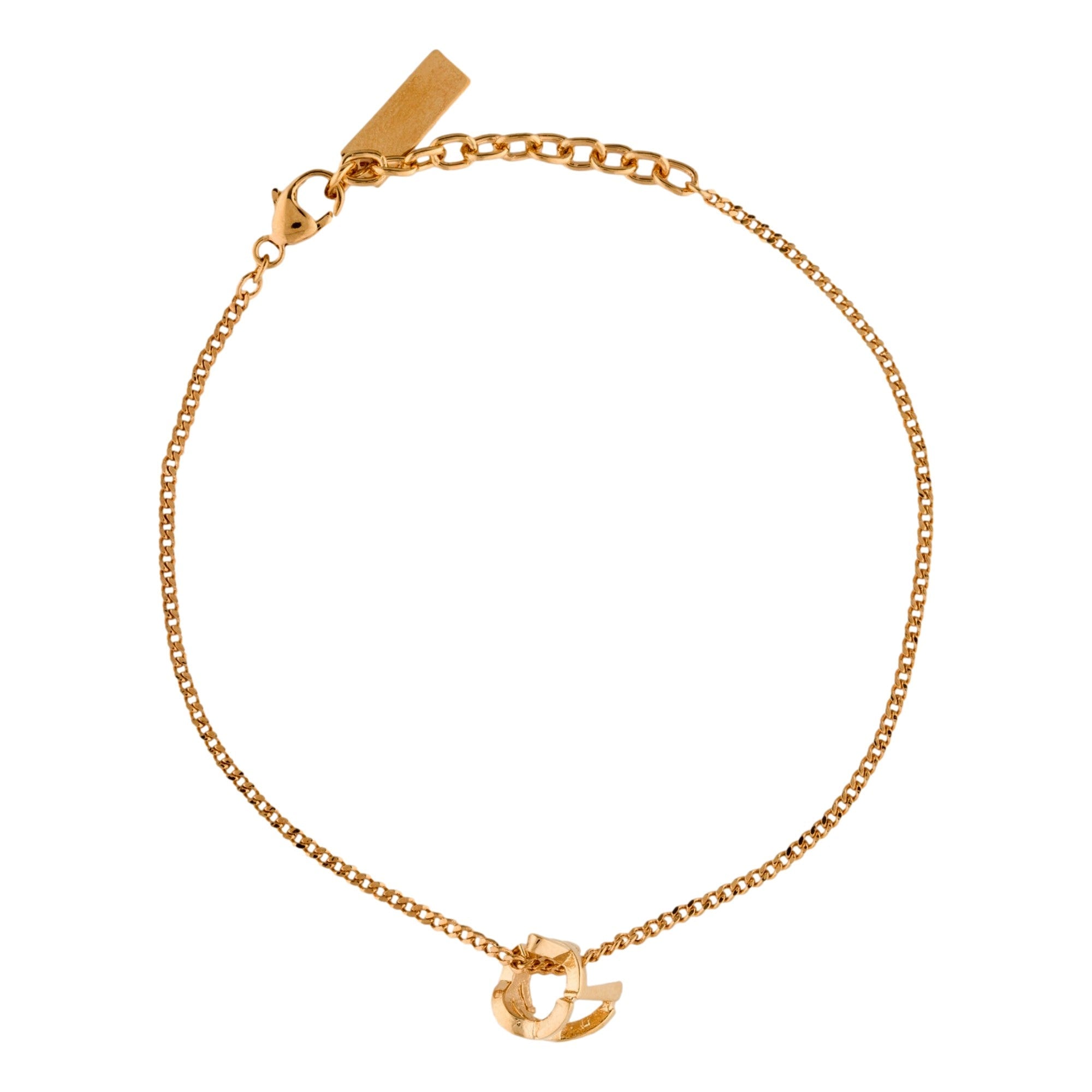 Saint Laurent Monogram Twist Gold Metal Chain Bracelet -   Shop Bags 