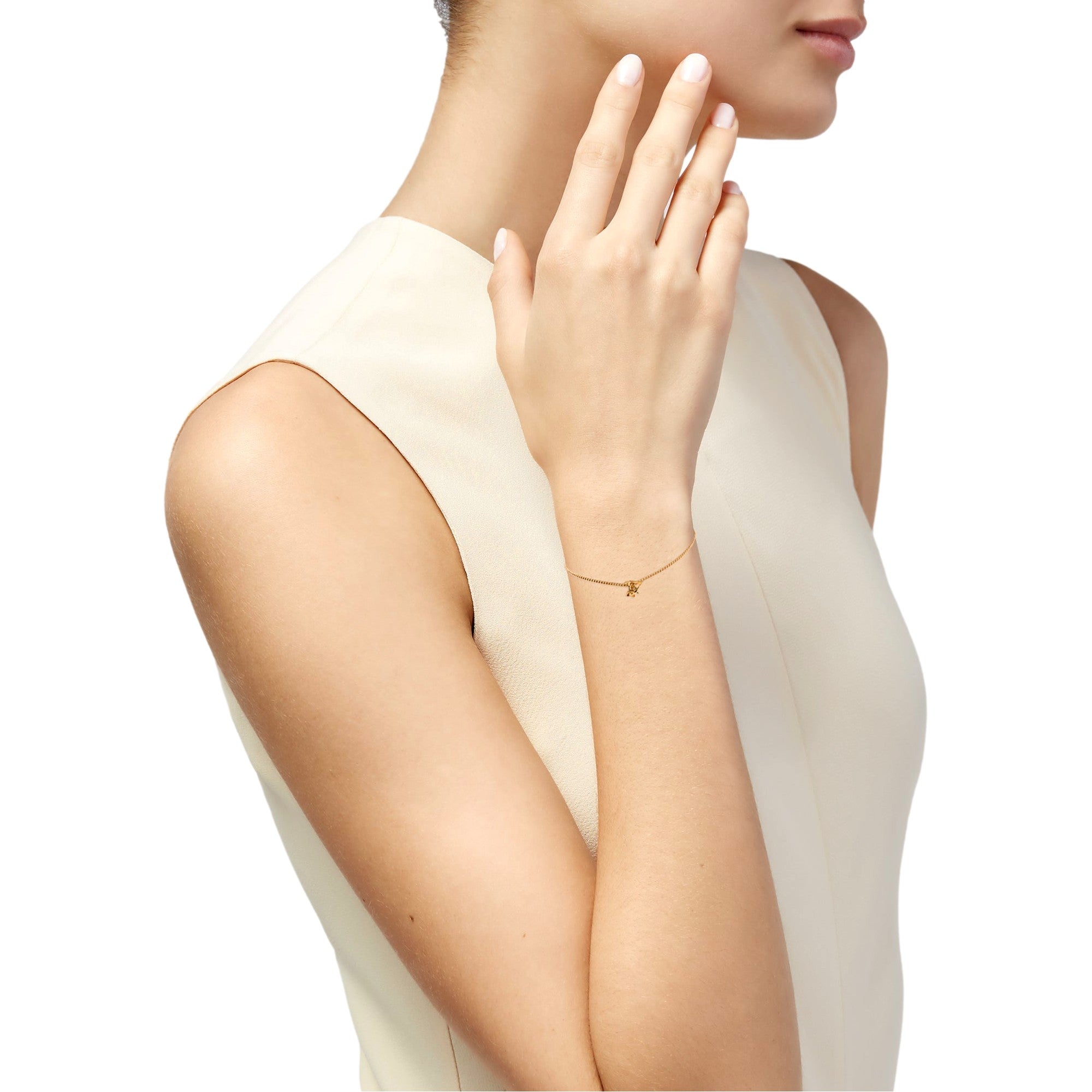 Saint Laurent Monogram Twist Gold Metal Chain Bracelet -   Shop Bags 