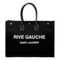 Saint Laurent Rive Gauche Black Canvas Leather Trim Tote Bag Tote bag -   Shop Bags LLC 