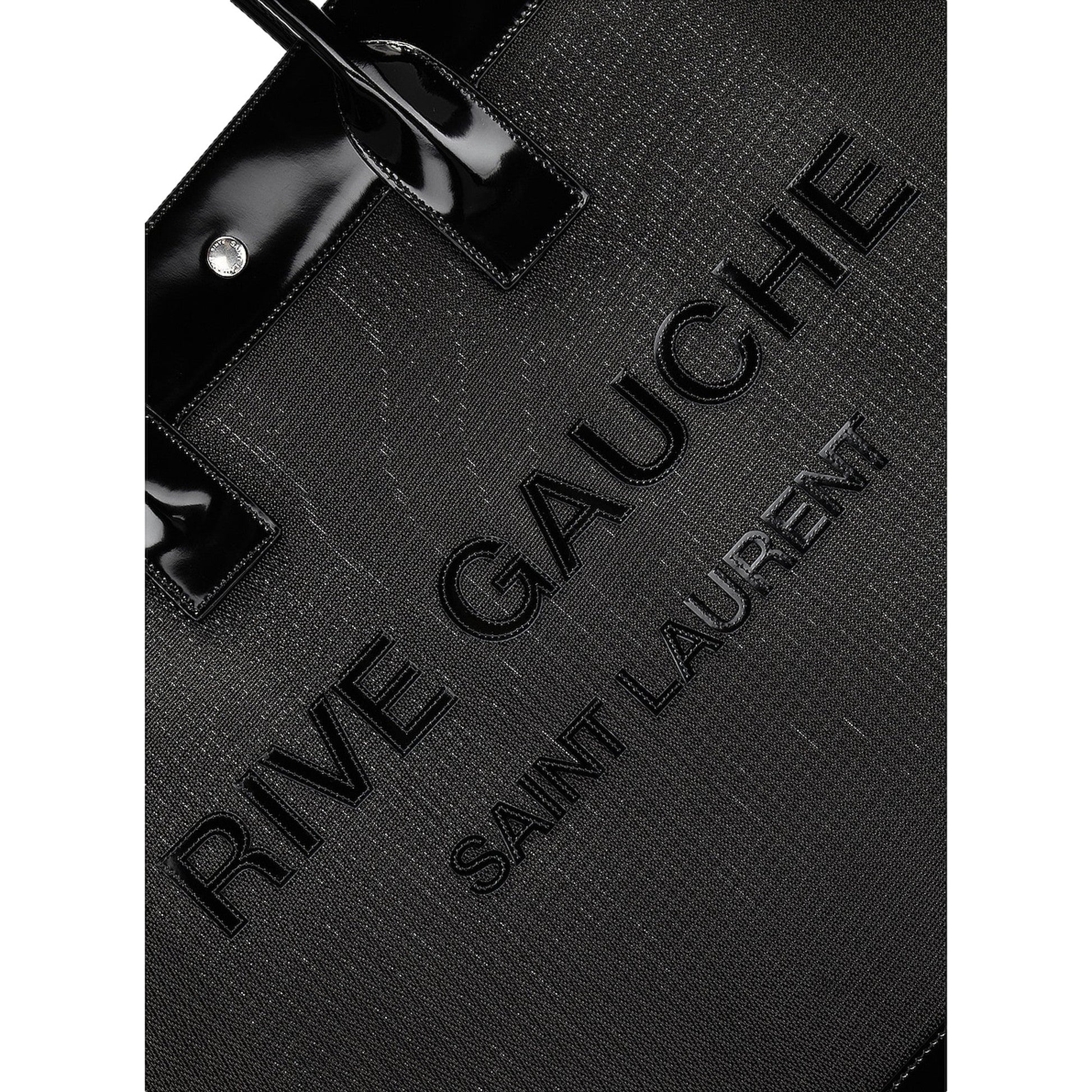 Saint Laurent Rive Gauche Black Nylon Leather Large Tote Bag YSL -   Shop Bags LLC 
