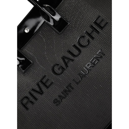 Saint Laurent Rive Gauche Black Nylon Leather Large Tote Bag YSL -   Shop Bags LLC 