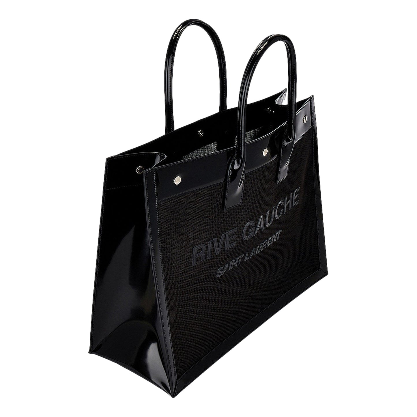 Saint Laurent Rive Gauche Black Nylon Leather Large Tote Bag YSL -   Shop Bags LLC 