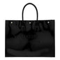 Saint Laurent Rive Gauche Black Tote - Luxurious Patent Leather Bag -   Shop Bags LLC 