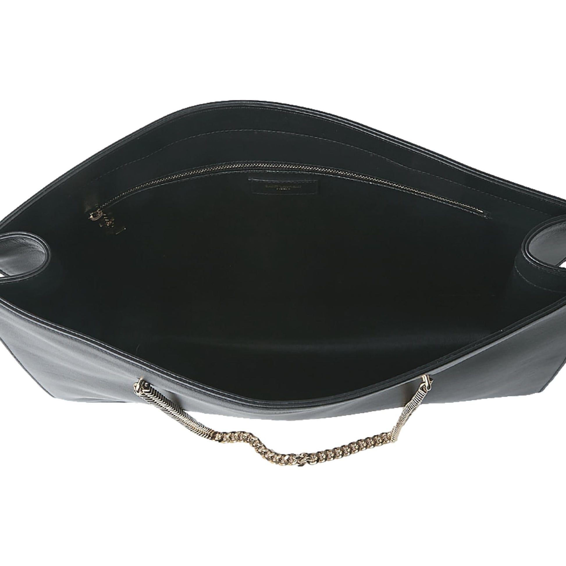 Saint Laurent Siena Ultra Lux Black Calf Leather Chain Shoulder Tote -   Shop Bags LLC 