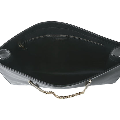 Saint Laurent Siena Ultra Lux Black Calf Leather Chain Shoulder Tote -   Shop Bags LLC 