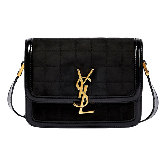 Saint Laurent Solferino Bag: Black Suede Luxury Shoulder Elegance -   Shop Bags LLC 