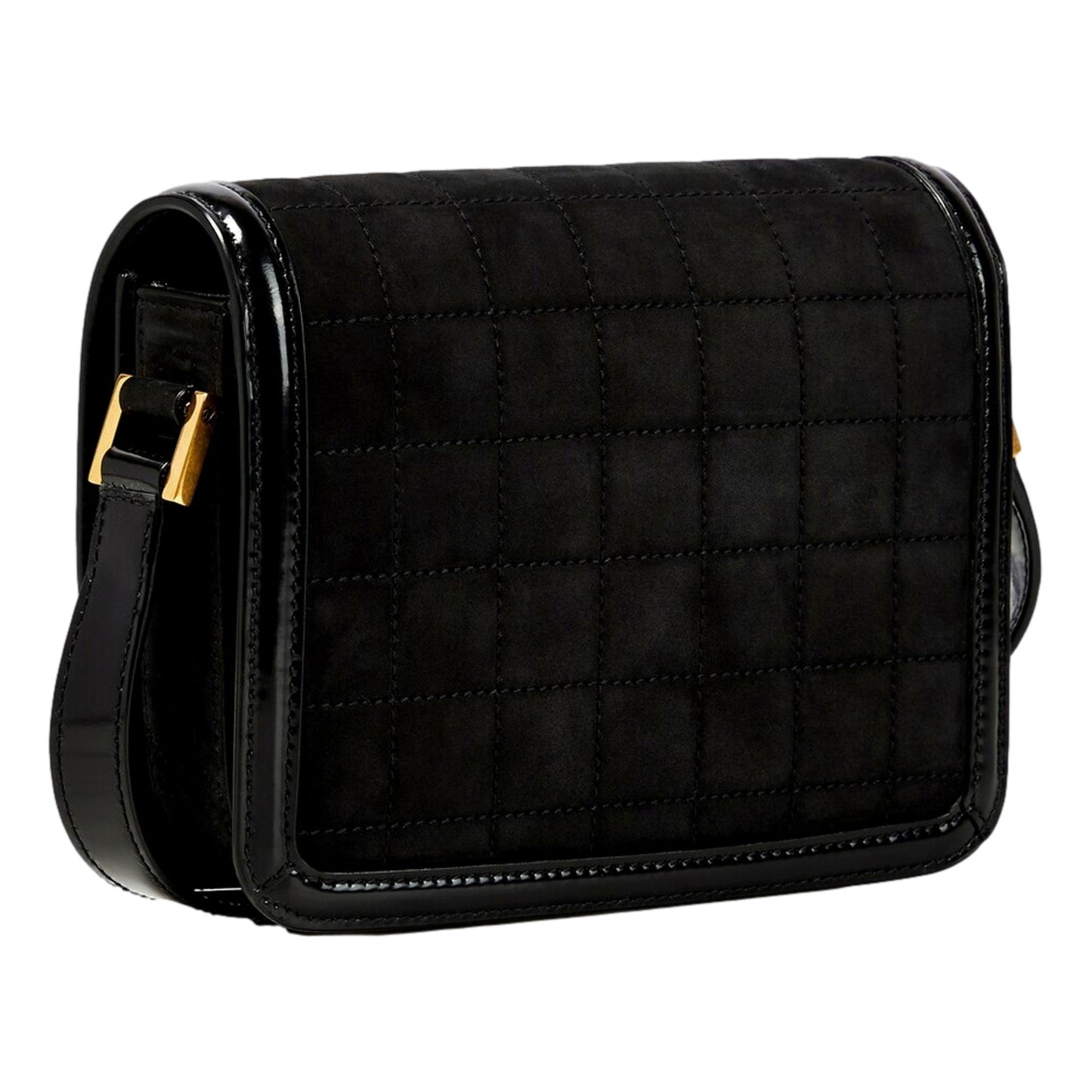 Saint Laurent Solferino: Luxury Black Quilted Suede Shoulder Bag -   Shop Bags LLC 