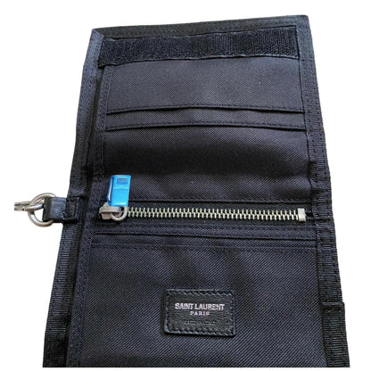 Saint Laurent Wallet: Sleek Black Wallet with Palm Print & Chain -   Shop Bags LLC 