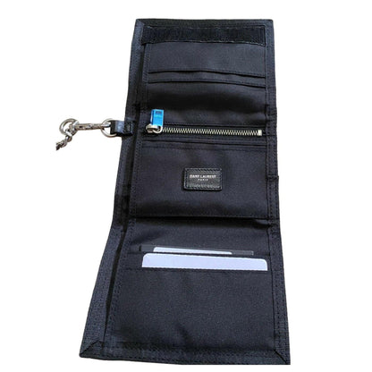 Saint Laurent Wallet: Sleek Black Wallet with Palm Print & Chain -   Shop Bags LLC 