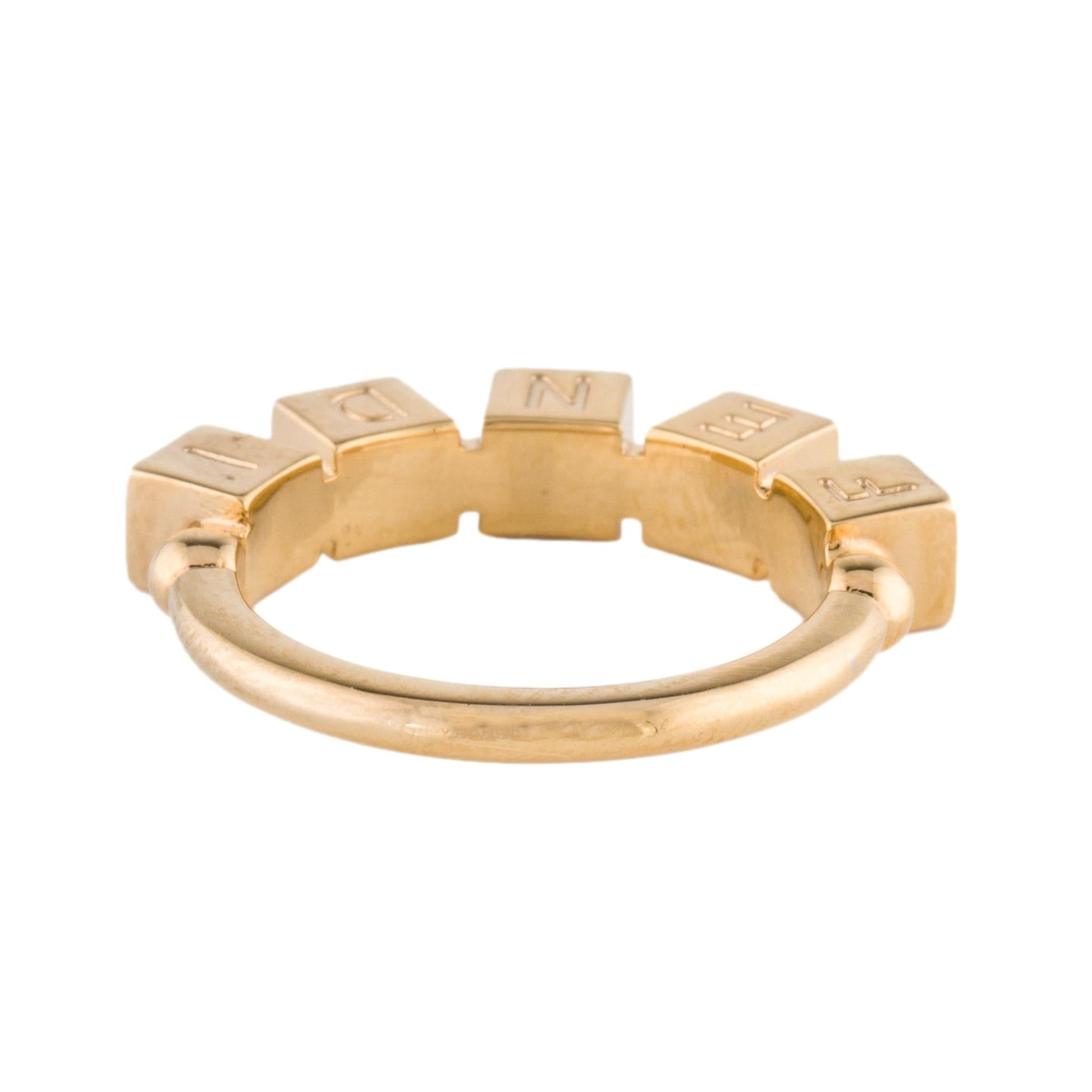 Shop Fendi Fendigraphy Letters Gold Metal Ring - Iconic Elegance -   Shop Bags 