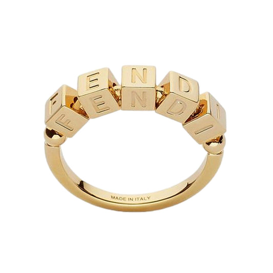 Shop Fendi Fendigraphy Letters Gold Metal Ring - Iconic Elegance -   Shop Bags LLC