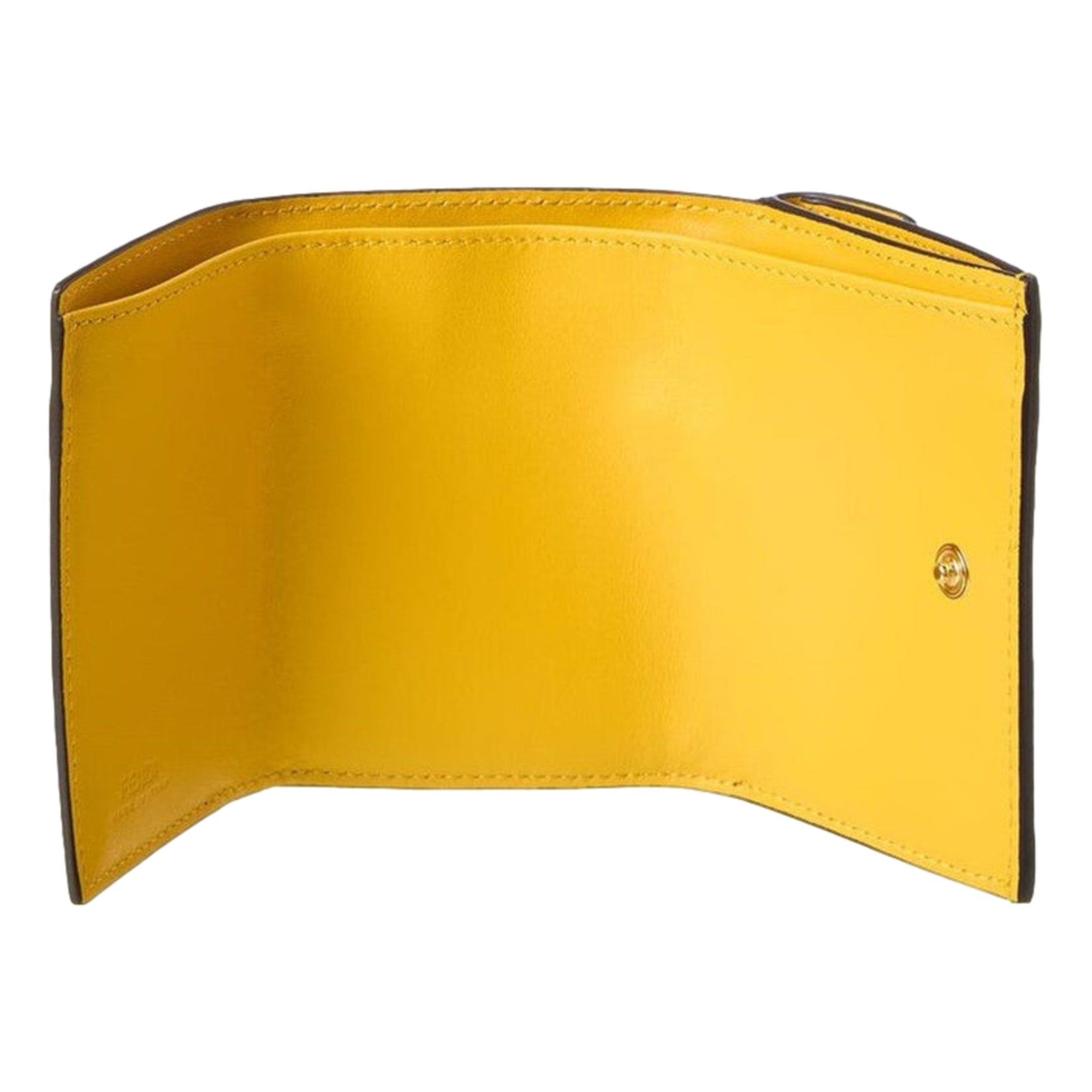 Shop Fendi Wallet: Yellow Leather Vertigo Trifold Wallet -   Shop Bags LLC 