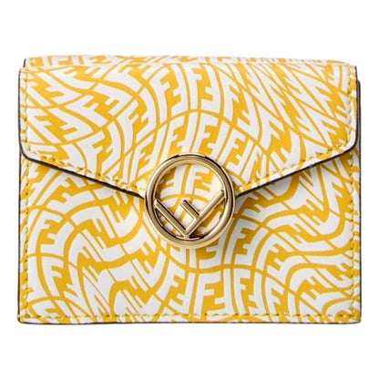 Shop Fendi Wallet: Yellow Leather Vertigo Trifold Wallet -   Shop Bags LLC 